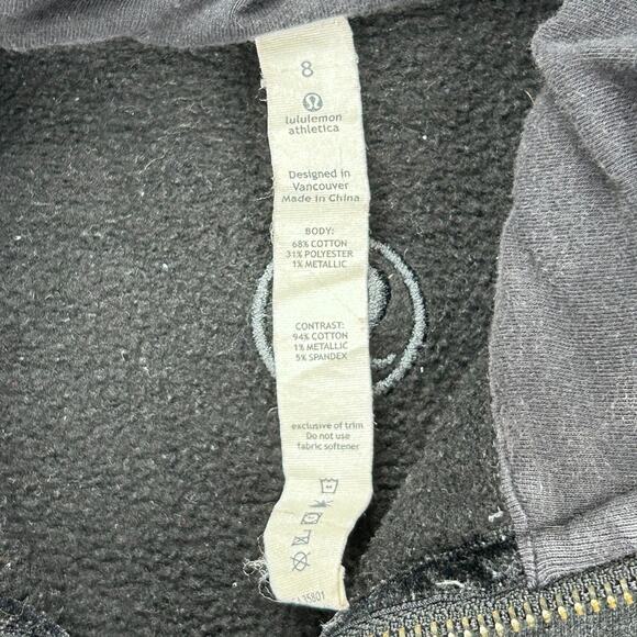Lululemon Jacket Womens Size 8 Dark Gray Silver Sparkles Full Zip & Thumb Holes - Picture 6 of 9